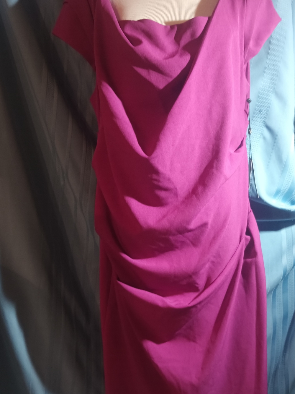 Adrianna Papell NWT Deep Berry Draped Dress